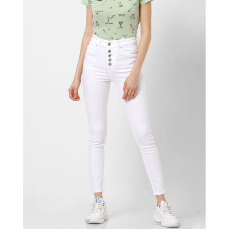 Mountcartail white high rise skinny fit jeans